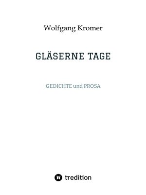 cover image of GLÄSERNE TAGE